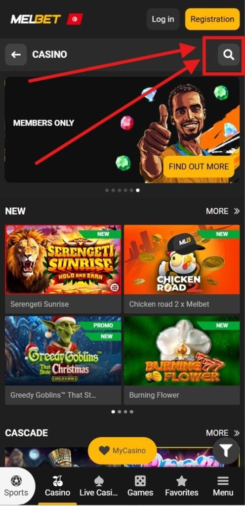 Play Sweet Bonanza at MelBet on mobile - Step 2