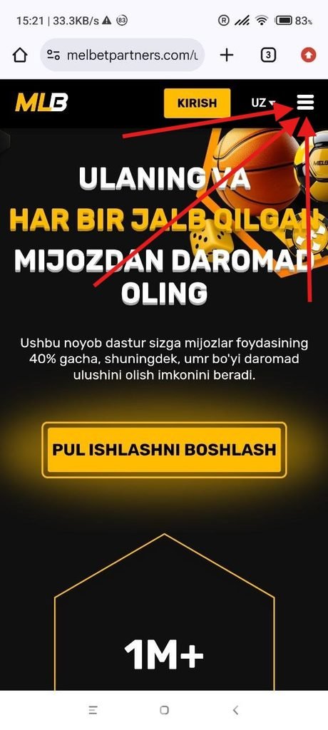 MelBet hamkorlik dasturining rasmiy sayti