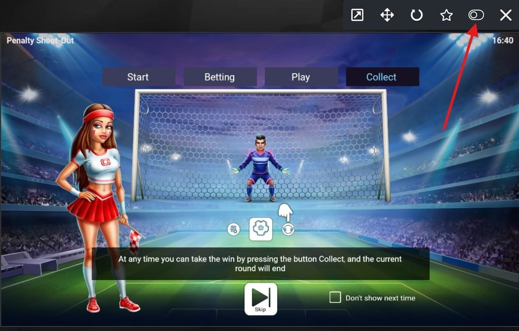 Penalty Shoot Out demo / real money mode switch