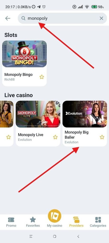 Monopoly Big Baller в приложении MelBet